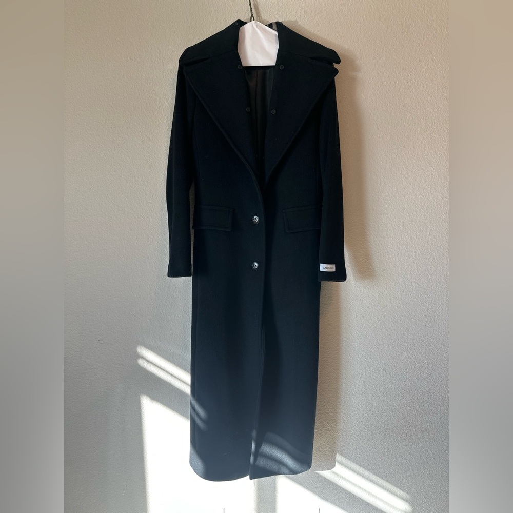 Calvin Klein Black Wool Coat